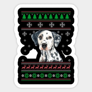 Dalmatian Ugly Christmas Sweater Funny Dog Lover Owner Gifts Sticker